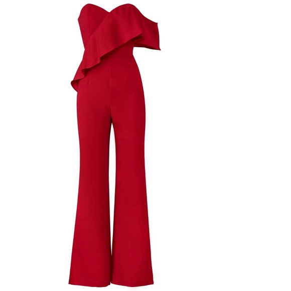 Nordstrom | Adelyn Rae | One Shoulder Sweetheart Long Jumpsuit | Small | Red - Picture 5 of 15